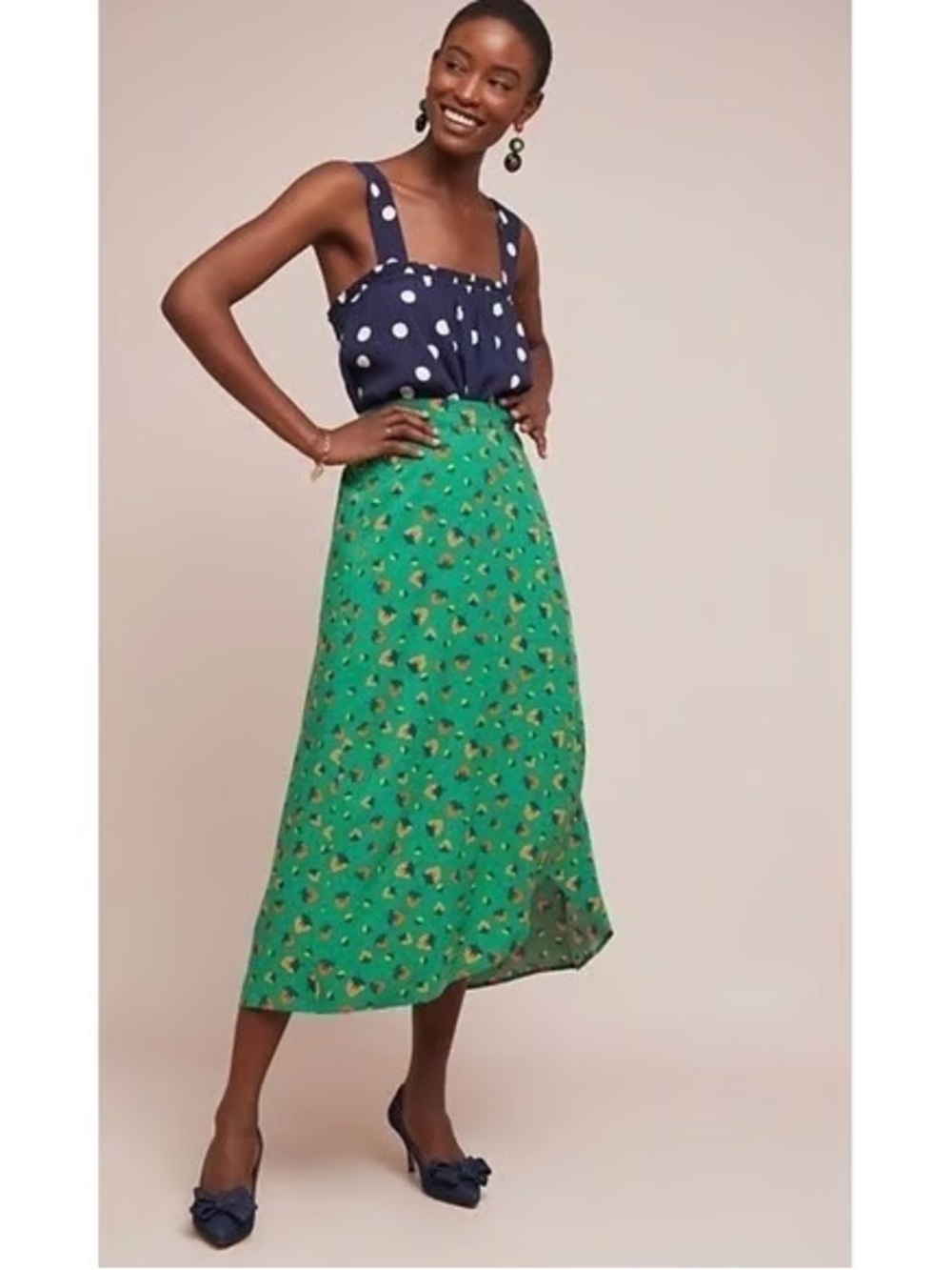 Anthropologie Colloquial Wrap Skirt in the
"Berry Nice" strawberry print Size L